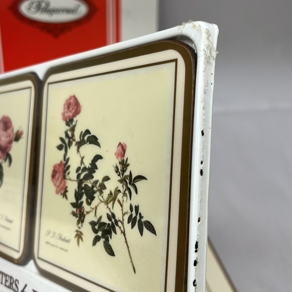 Pimpernel Traditional Acrylic Cork Back Placemats & Coasters English Rose Box - Picture 7 of 10